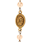 Pearl Medallion Long Necklace Gold