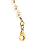 Metal Denim CC Heart Bracelet Gold Blue Pearly White