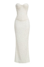 White Lace Corset Fishtail Gown