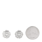 18K White Gold Diamond Bouton de Camelia Earrings