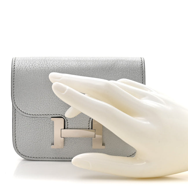 Metallic Chevre Chamkilight Constance Slim Wallet Argent Main Image