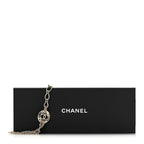 Metal Pearl Chain CC Paris Pendant Long Necklace Light Gold