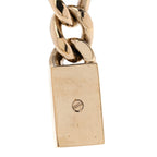 Chain Link Crystal CC Dog Tag Charm Necklace Gold