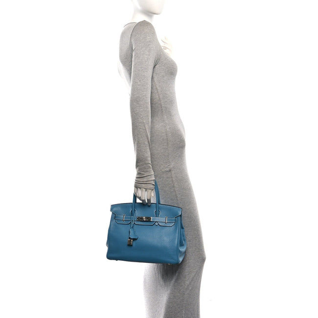 Taurillon Clemence Birkin 30 Blue Jean Main Image