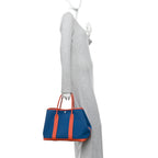 Toile Negonda Garden Party Tote 36 MM  Bleu Zanzibar Capucine