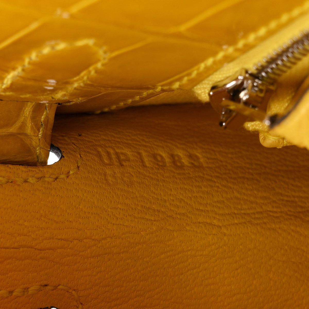 Shiny Alligator Kelly Sellier 25 Mimosa