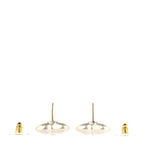 Pearl Crystal CC Heart Earrings Gold