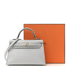 Metallic Chevre Chamkilight Mini Kelly Sellier 20 Argent