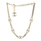 Crystal Chain CC Link Choker Gold Silver