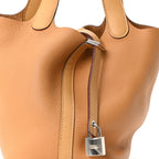 Taurillon Clemence Swift Eclat Picotin Lock 18 PM Caramel