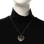 Crystal Heart CC Necklace Gold