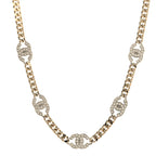 Crystal Chain CC Choker Gold Silver