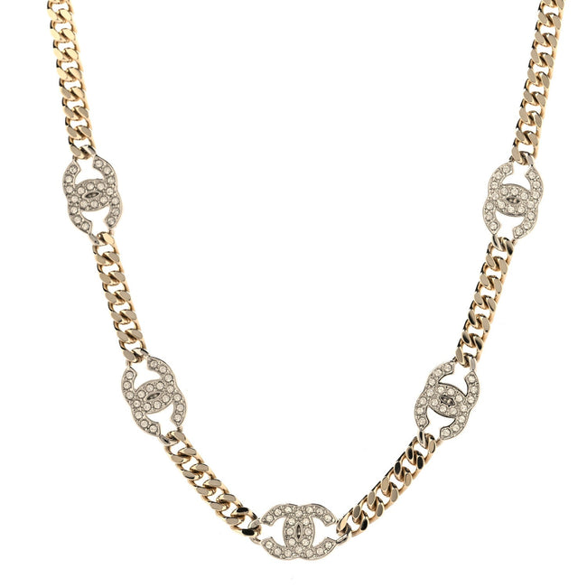 Crystal Chain CC Choker Gold Silver Hover Image