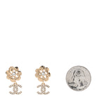 Crystal CC Flower Drop Earrings Gold