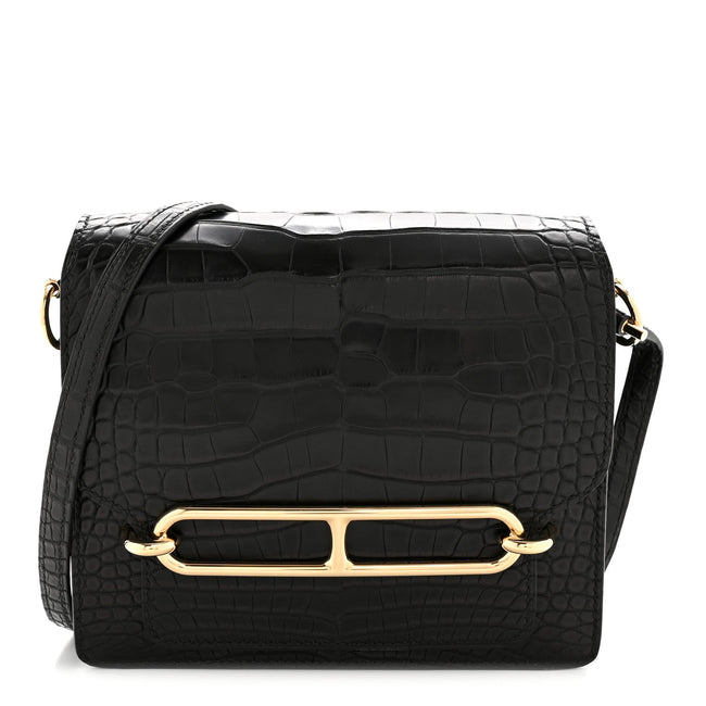 Matte Alligator Mini Sac Roulis Black Hover Image