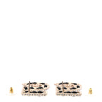 Crystal Lambskin Chain CC No 5 Earrings Gold Black