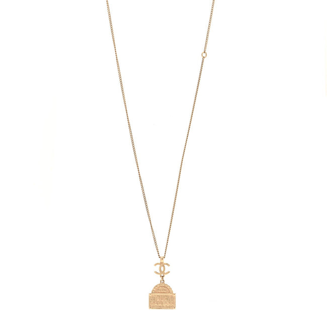 Metal CC Rue Cambon Necklace Gold Hover Image