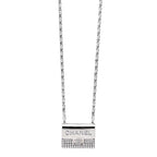Metal Lambskin Strass Crystal Purse CC Long Necklace Silver