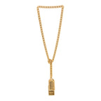 Metal ID Dog Tag Charm Necklace Gold