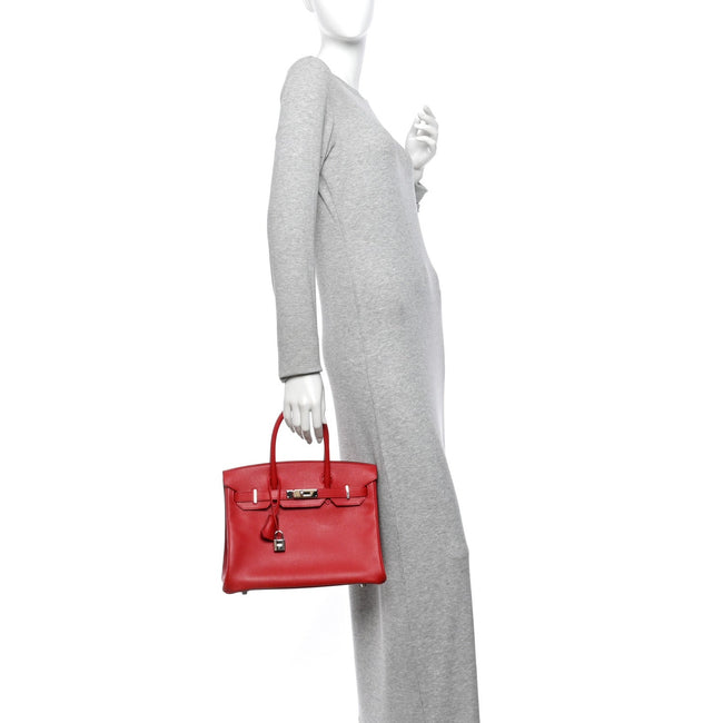 Epsom BIRKIN 30 Rouge Casaque Main Image