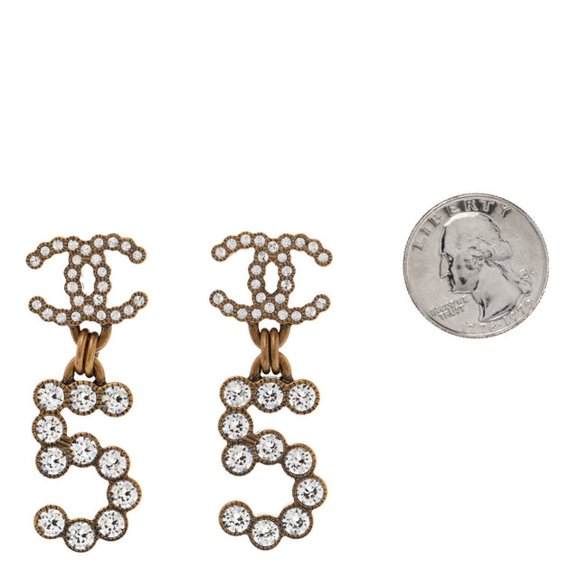 Metal Crystal City of Lights No 5 Drop Earrings Gold Main Image