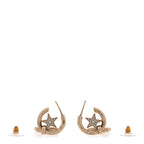 Crystal CC Star Long Drop Earrings Gold