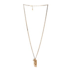 Metal Crystal CC Boy Pendant Long Necklace Gold