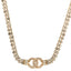 Crystal Pearl CC Choker Necklace Gold