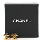 Metal CC Paris Button Stud Earrings Gold