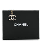 Crystal Pearl Nefertiti CC Pendant Necklace Gold