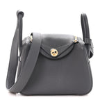 Taurillon Clemence Mini Lindy 20 Gris Misty