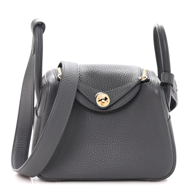 Taurillon Clemence Mini Lindy 20 Gris Misty Hover Image