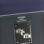 Epsom Sombrero Taurillon Clemence Kellygraphie Lettre H Kelly Sellier 28 Vert Cypress Bleu Obscur Malachite Bleu Encre