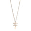 Crystal Pearl CC Drop Necklace Gold