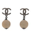 Crystal Bead CC Drop Earrings Ruthenium Grey