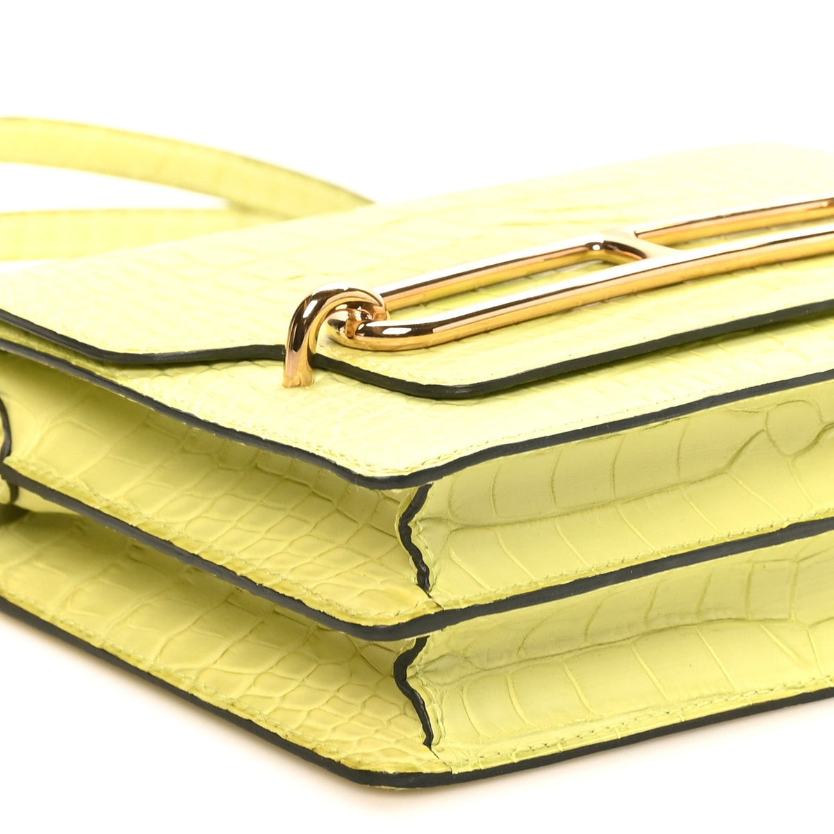 Matte Alligator Mini Sac Roulis Jaune Bourgeon