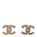 Crystal Timeless CC Earrings Light Gold