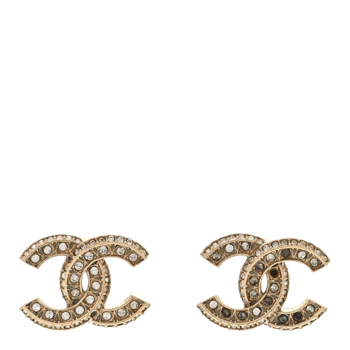 Crystal Timeless CC Earrings Light Gold