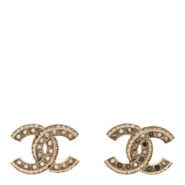 Crystal Timeless CC Earrings Light Gold Hover Image