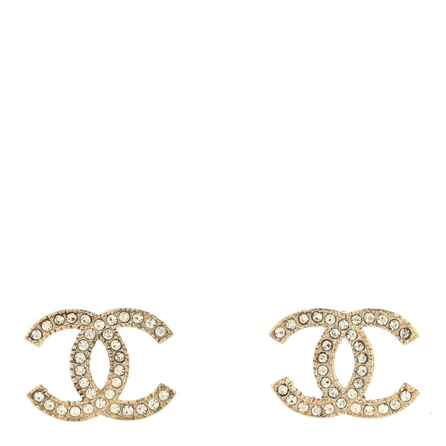 Crystal CC Earrings Gold Hover Image