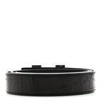 Matte Porosus Crocodile Monochrome 24mm Mini Constance H Belt 105 42 Black