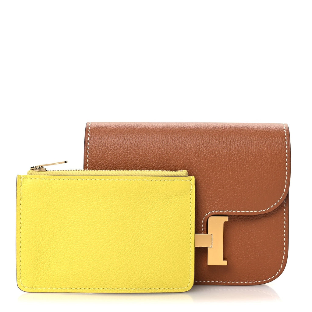 Evercolor Bi-Color Constance Slim Wallet Gold Lime