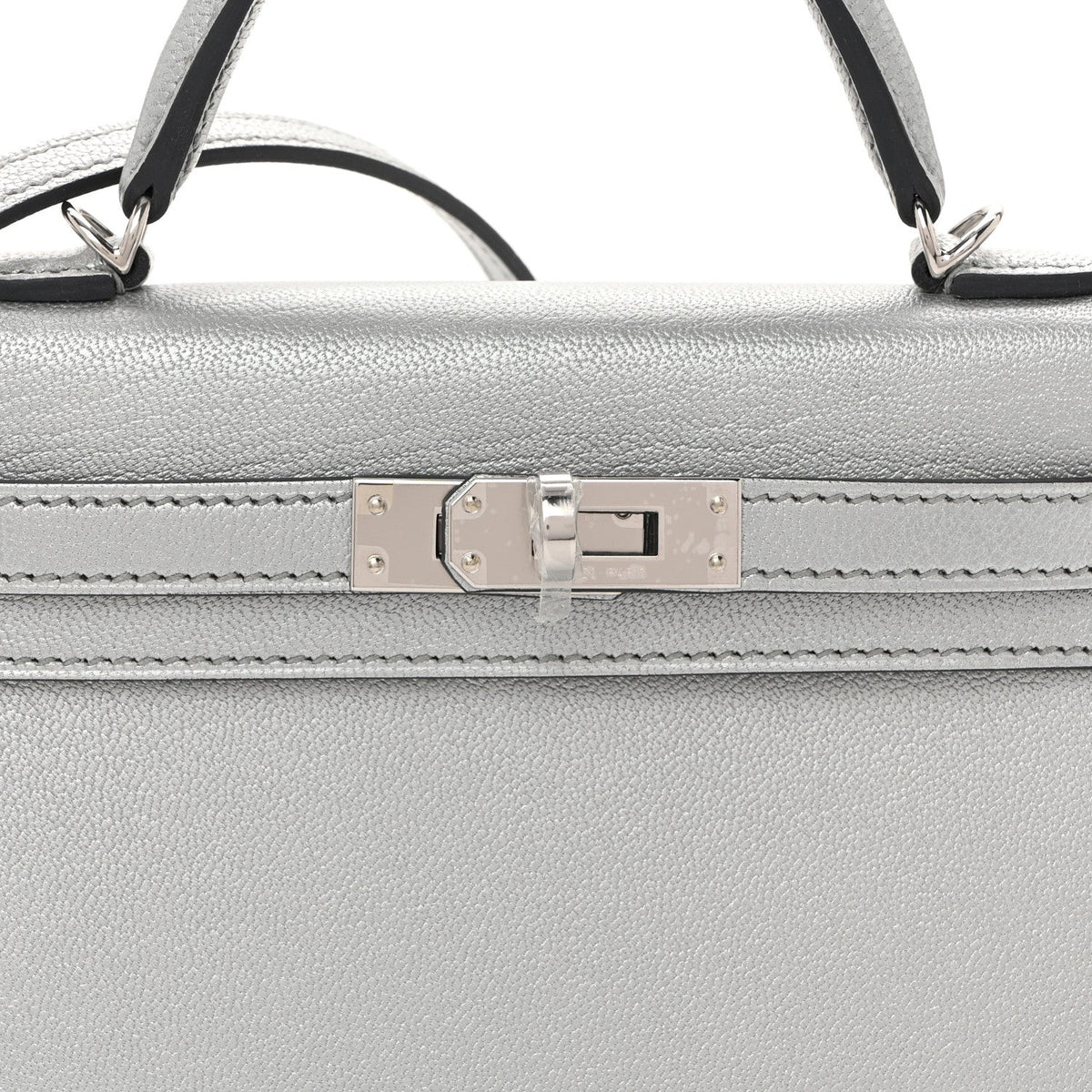 Metallic Chevre Chamkilight Mini Kelly Sellier 20 Argent