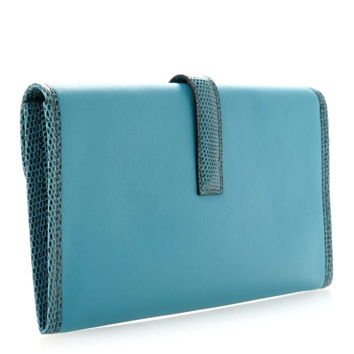 Swift Lizard Jige Elan Touch Duo Clutch Bleu Paon Mykonos
