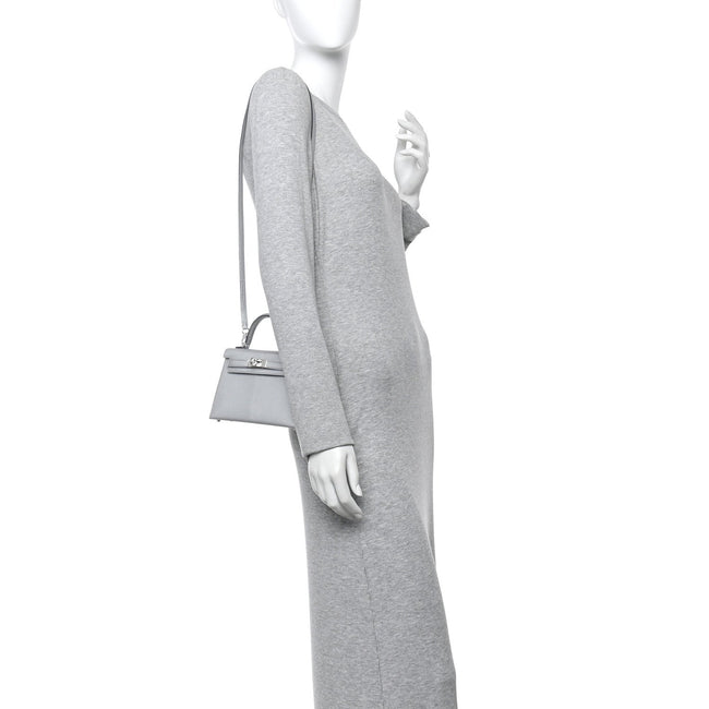 Metallic Chevre Chamkilight Mini Kelly Sellier 20 Argent Main Image