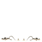 Crystal CC Flower Drop Earrings Silver Black Pink
