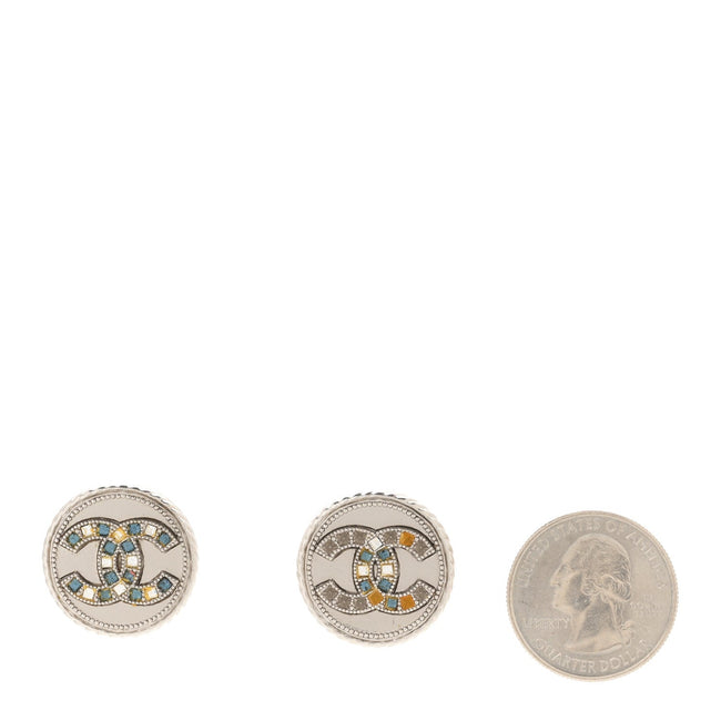 Ruthenium Crystal CC Round Earrings Main Image