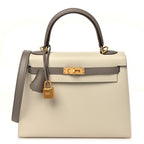 Epsom Bi-Color Horseshoe Kelly Sellier 25 Craie Gris Asphalte