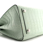 Matte Alligator Birkin Sellier 25 Vert D'eau