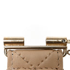 Lambskin Quilted Pearl CC Cuff Bracelet S Beige